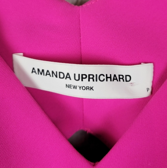 Amanda Uprichard barbie hot pink Gimlet ruffle sleeve cut out back mini dress - Picture 8 of 13